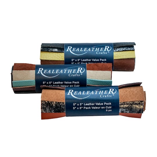 Assorted Realeather® 5" x 5" Leather Value Pack